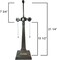 Mission Metal Lamp Base, Antique Bronze Finish With Gold Highlights, Nicely Weighted, 21-1/4" Tall